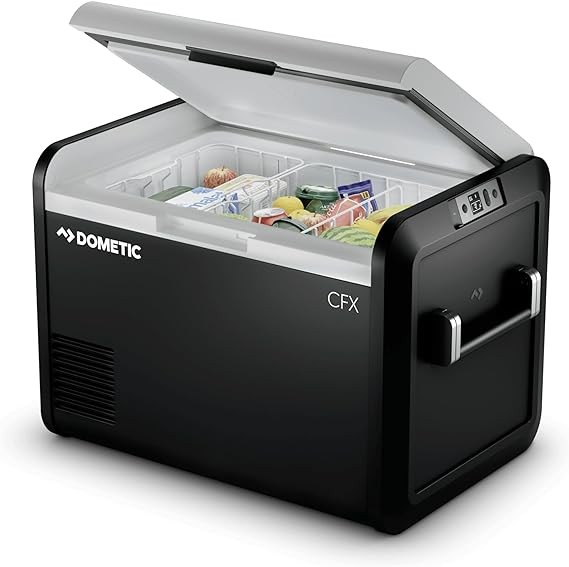 DOMETIC CFX3 55-Liter Portable Refrigerator and Freezer with ICE MAKER, Powered by AC/DC or Solar