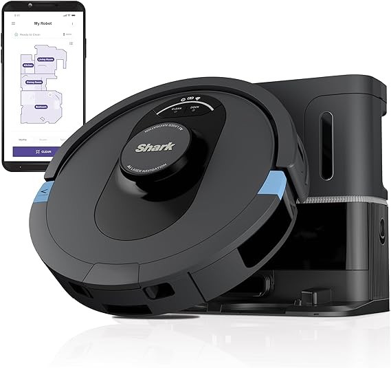 Shark AV2501S AI Ultra Robot Vacuum Cleaner with Matrix Cleaning, Home Mapping, 30 Day Capacity HEPA Bagless Self-Empty Base, Great for Pet Hair, WIFI, Dark Gray