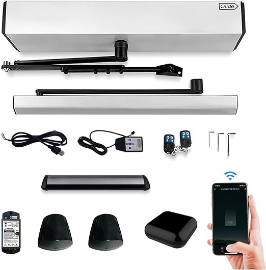 Olideauto Automatic Door Closers Triggered by Dog with WiFi Controller+Wireless Pet Detection Sensors,Phone App Control Remotely Automatic Dog Door Opener