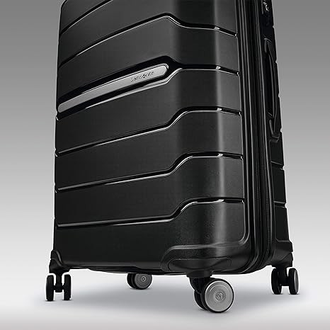 Samsonite Freeform Hardside Expandable with Double Spinner Wheels, Checked-Large 28-Inch, Black