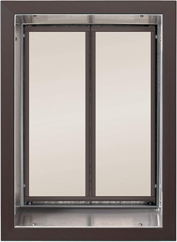 PlexiDor Performance Pet Doors for Dogs and Cats - Wall Mount Dog Door with Lock and Key - Bronze, X-Large Size
